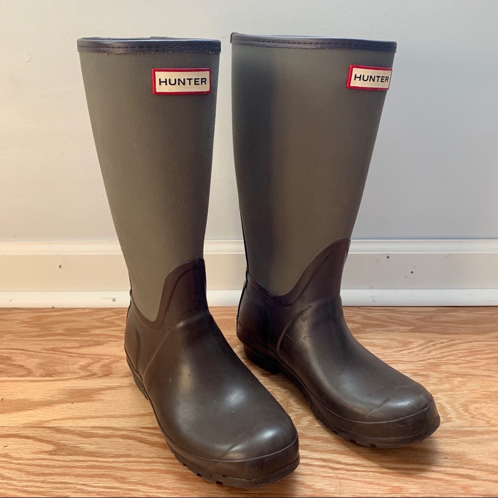 Hunter Boots | 6W fits 7 | Mid-Calf | Brown/Olive